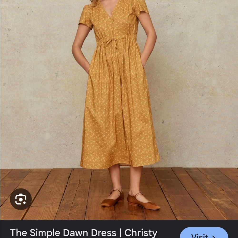 Christy Dawn Yellow Midi Dress with Waist Tie
